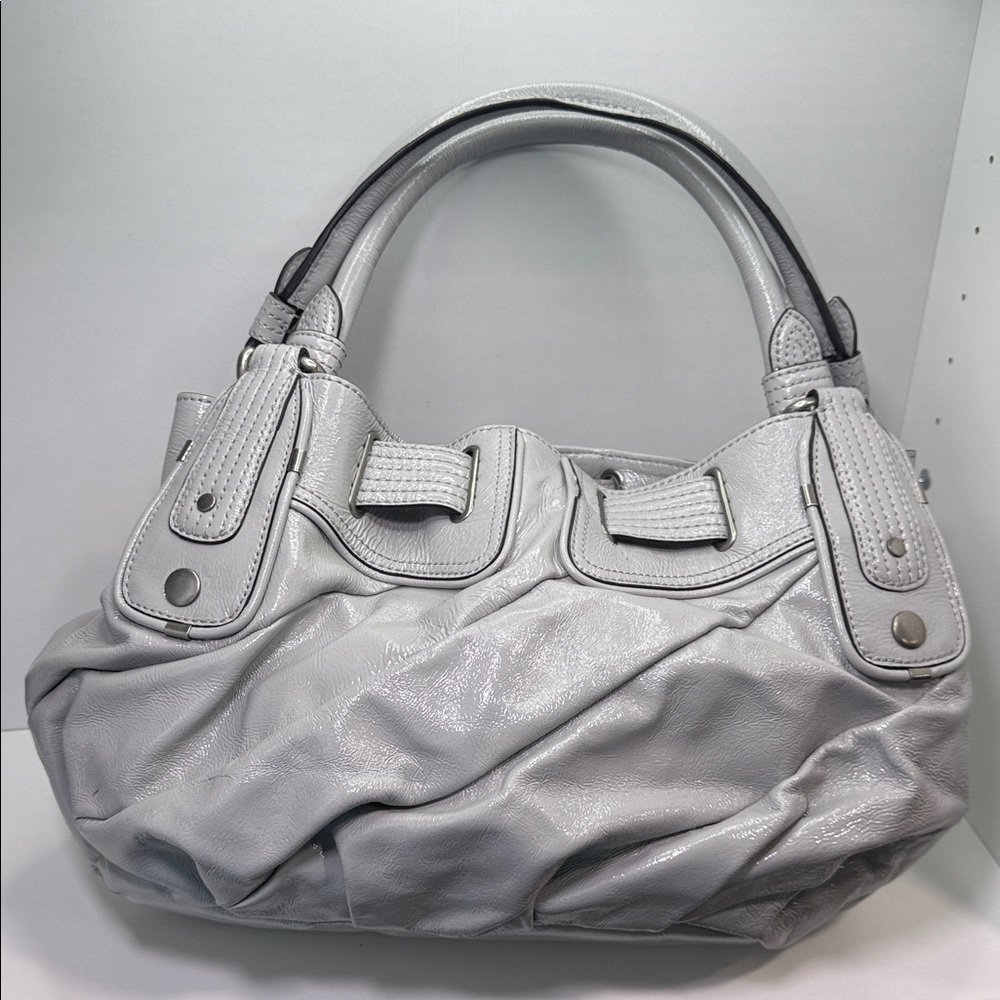 Juicy Couture Light Gray Patent Leather Shoulder Bag - Picture 4 of 15